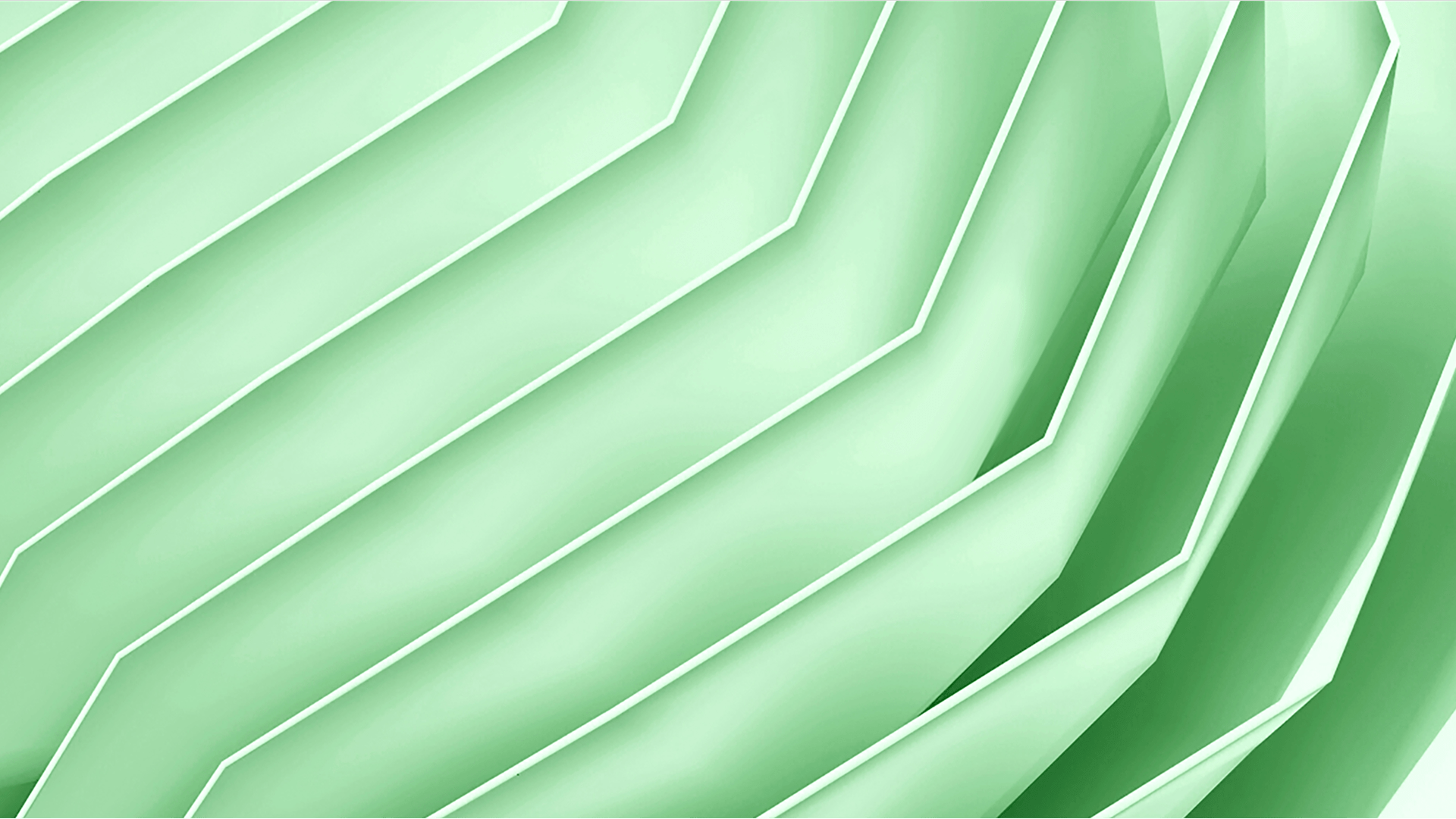 Abstract geometric pattern with layered green shapes creating a dynamic, three-dimensional effect.